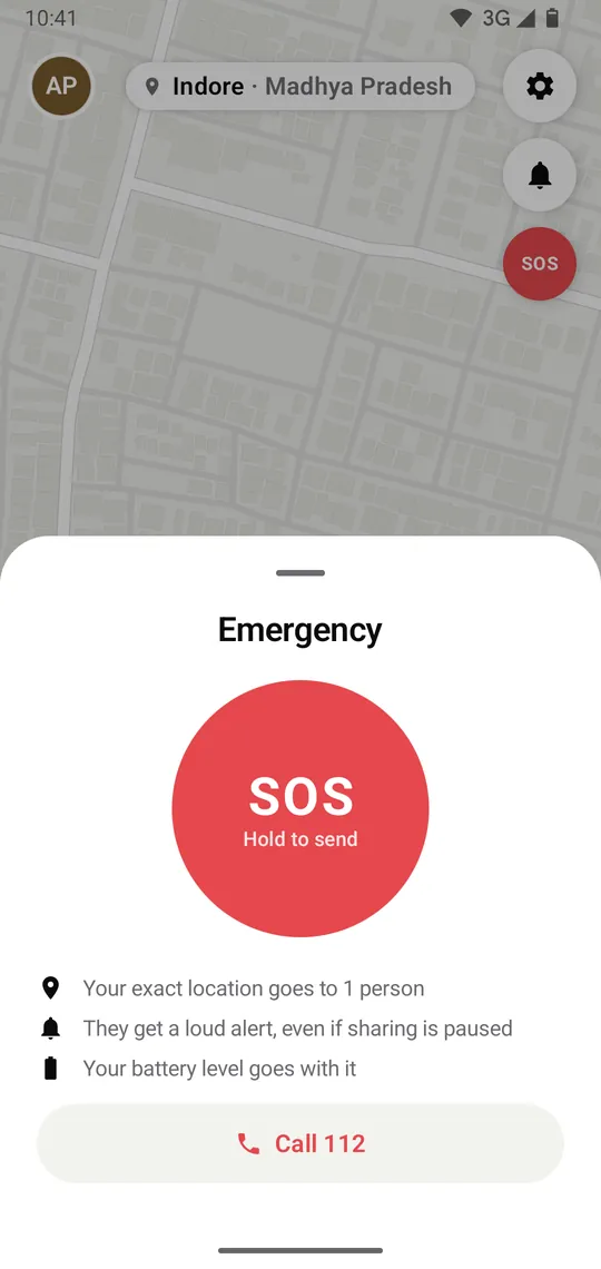 SOS: hold to alert everyone